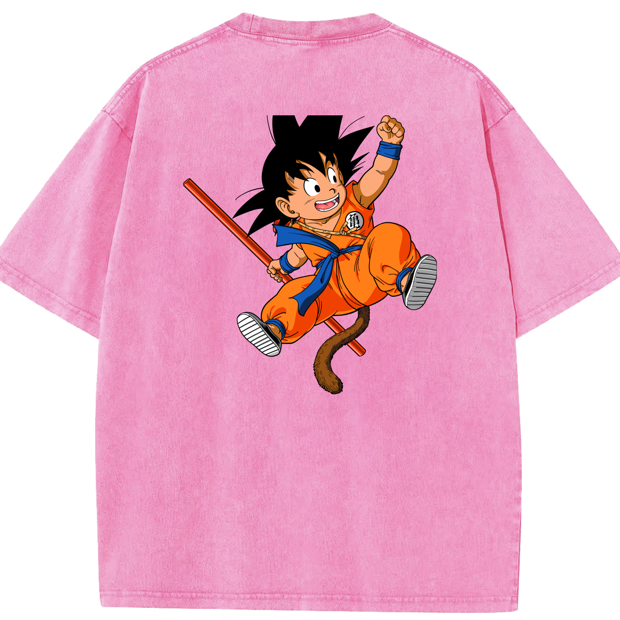 （画像用） ドラゴンボール 孫悟空（そん ごくう）Son Goku カカロット DRAGON BALL Kakarotto 綿100% ヴィンテージ風 半袖Tシャツ（背面プリント）
